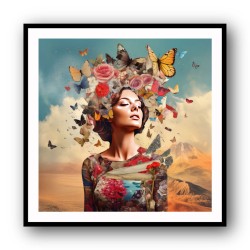 Beauty With Butterfly Crown 2 Collage Wall Art