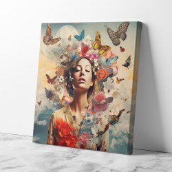 Beauty With Butterfly Crown 3 Collage Wall Art