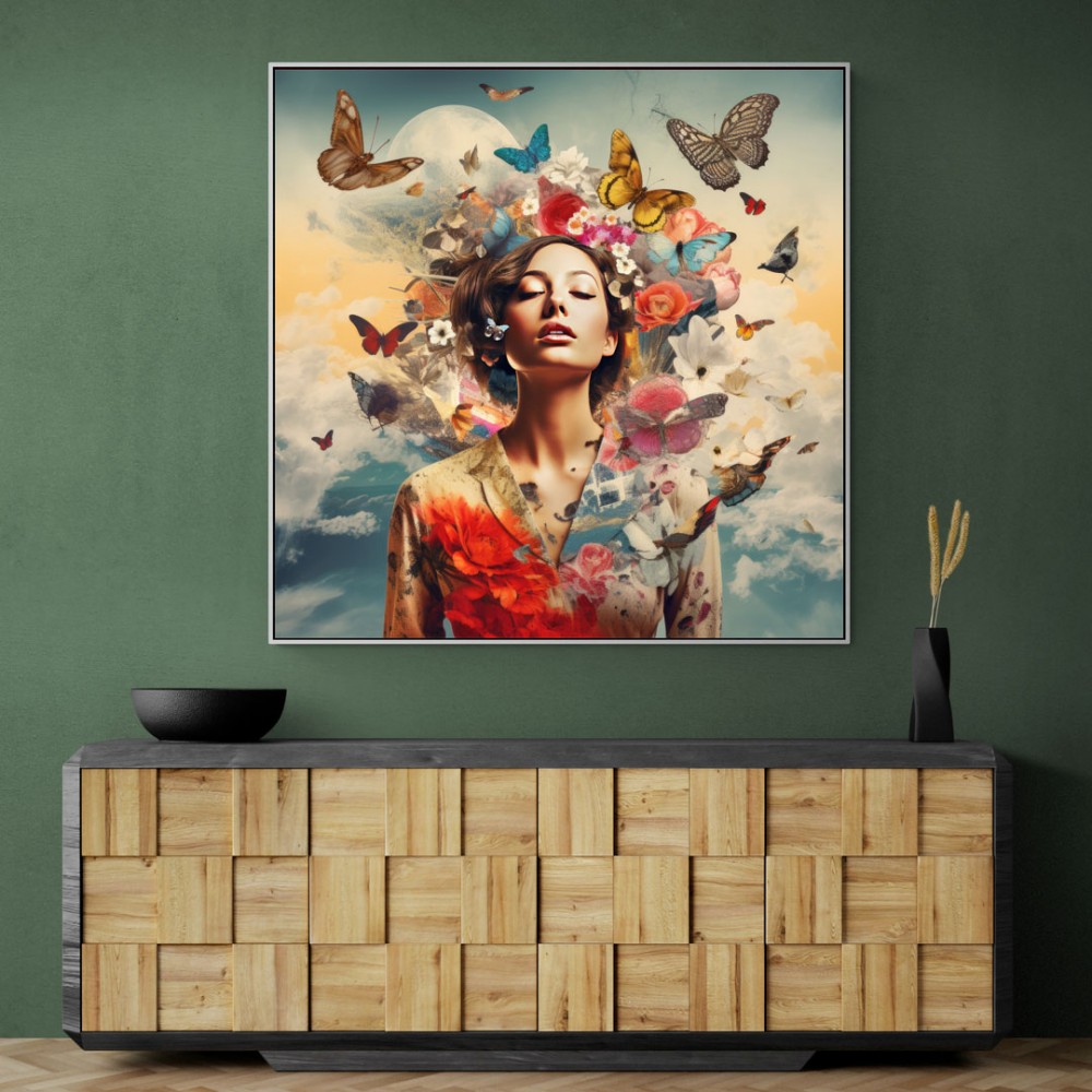 Beauty With Butterfly Crown 3 Collage Wall Art