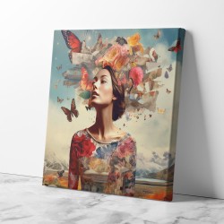 Beauty With Butterfly Crown 5 Collage Wall Art