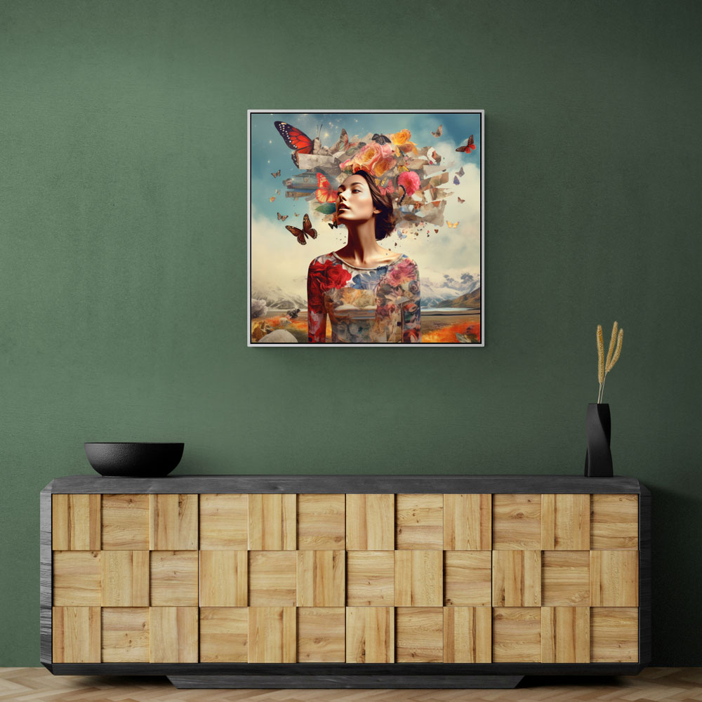 Beauty With Butterfly Crown 5 Collage Wall Art