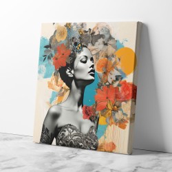 Beauty With Flowers 2 Collage Wall Art