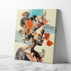 Beauty With Flowers 3 Collage Wall Art