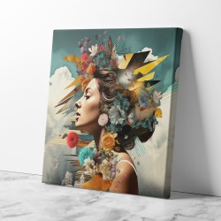 Beauty With Flowers 4 Collage Wall Art