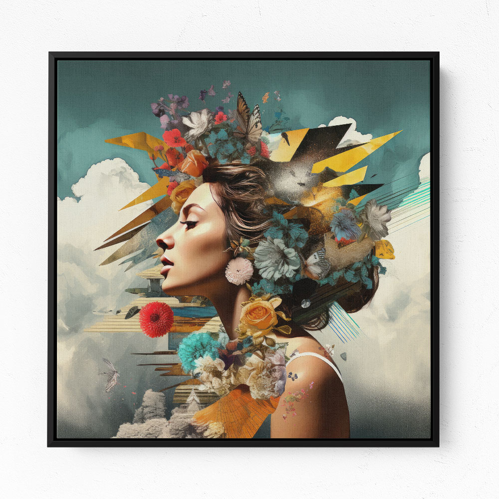 Beauty With Flowers 4 Collage Wall Art