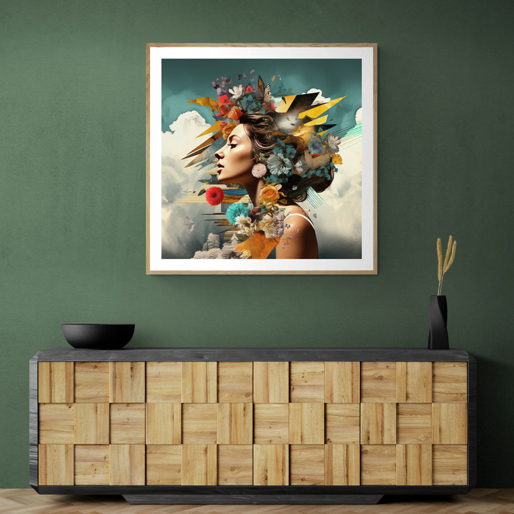 Beauty With Flowers 4 Collage Wall Art