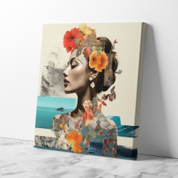 Beauty With Flowers 5 Collage Wall Art