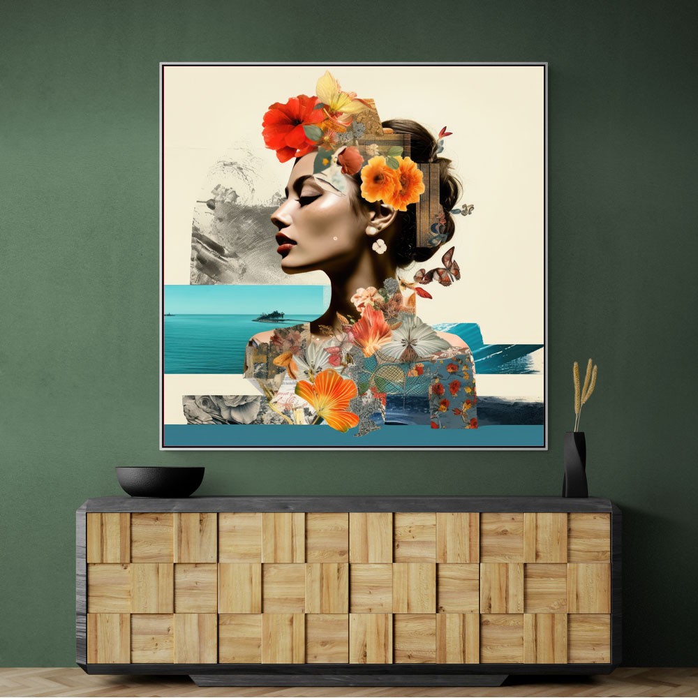 Beauty With Flowers 5 Collage Wall Art