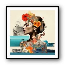 Beauty With Flowers 5 Collage Wall Art