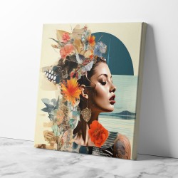 Beauty With Flowers 6 Collage Wall Art