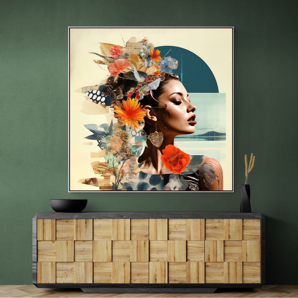 Beauty With Flowers 6 Collage Wall Art