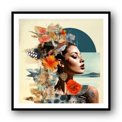 Beauty With Flowers 6 Collage Wall Art