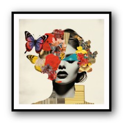 Butterfly Face 2 Collage Wall Art