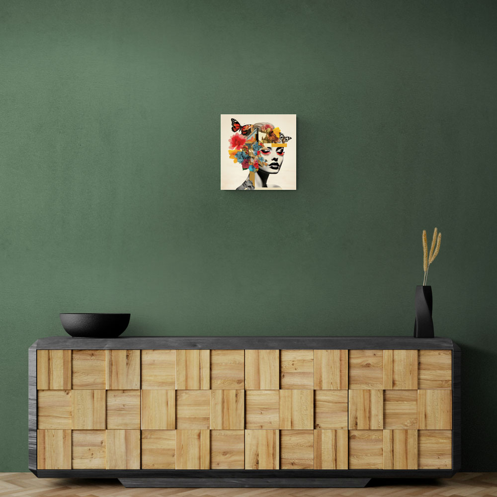 Flowers & Butterfly Face Collage 5 Wall Art Flowers & Butterfly Face Collage 5 Wall Art