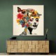 Flowers & Butterfly Face Collage 5 Wall Art