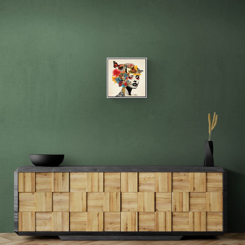 Flowers & Butterfly Face Collage 5 Wall Art Flowers & Butterfly Face Collage 5 Wall Art