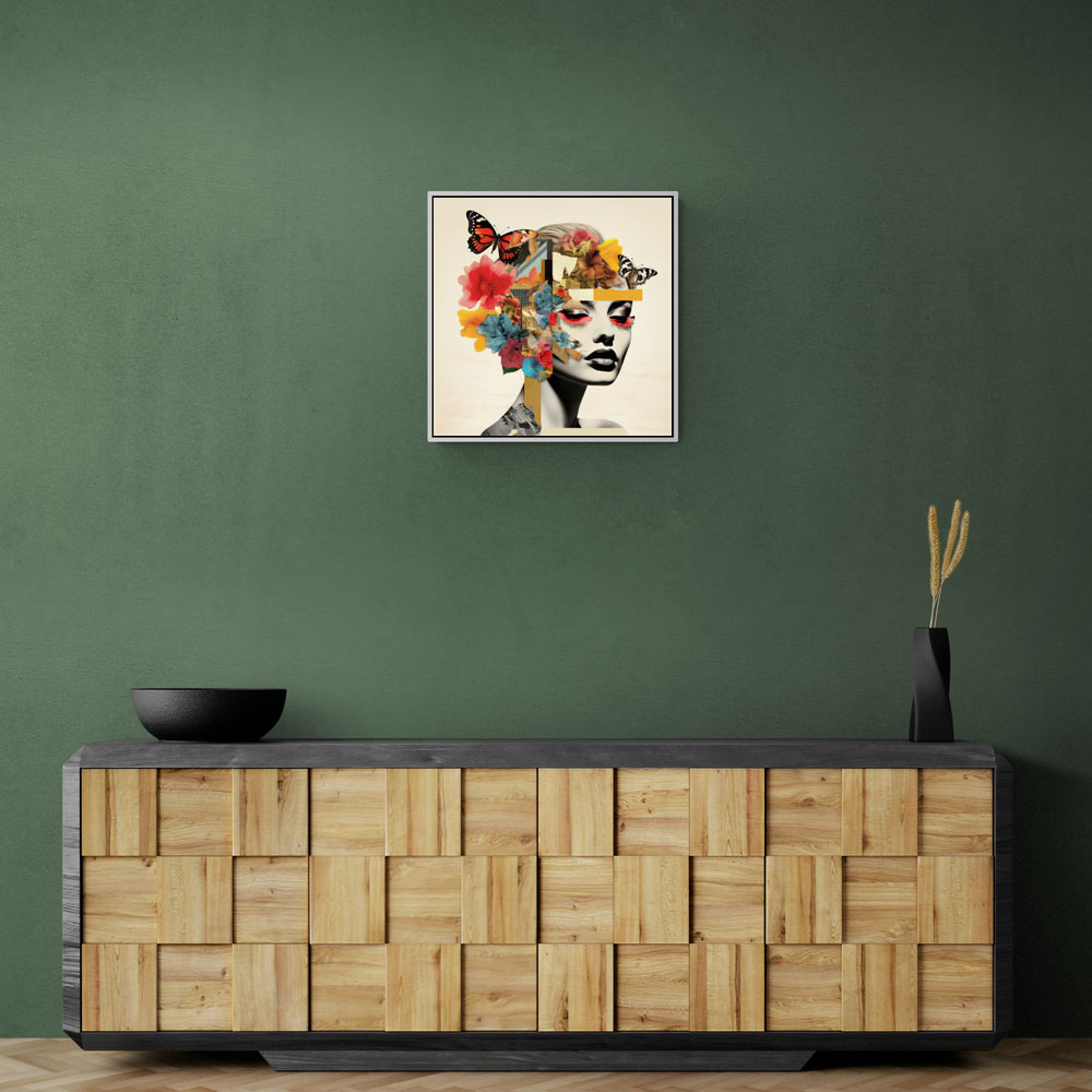 Flowers & Butterfly Face Collage 5 Wall Art Flowers & Butterfly Face Collage 5 Wall Art