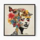 Flowers & Butterfly Face Collage 5 Wall Art