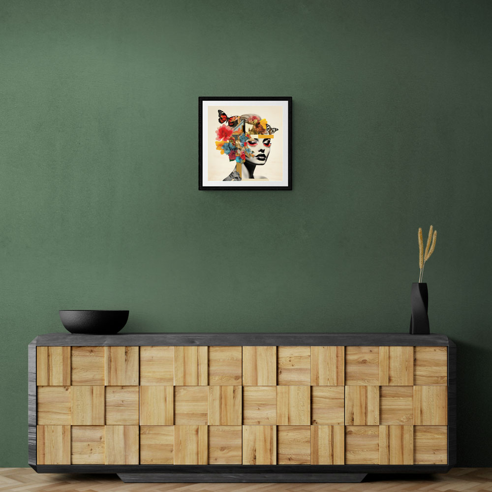 Flowers & Butterfly Face Collage 5 Wall Art Flowers & Butterfly Face Collage 5 Wall Art