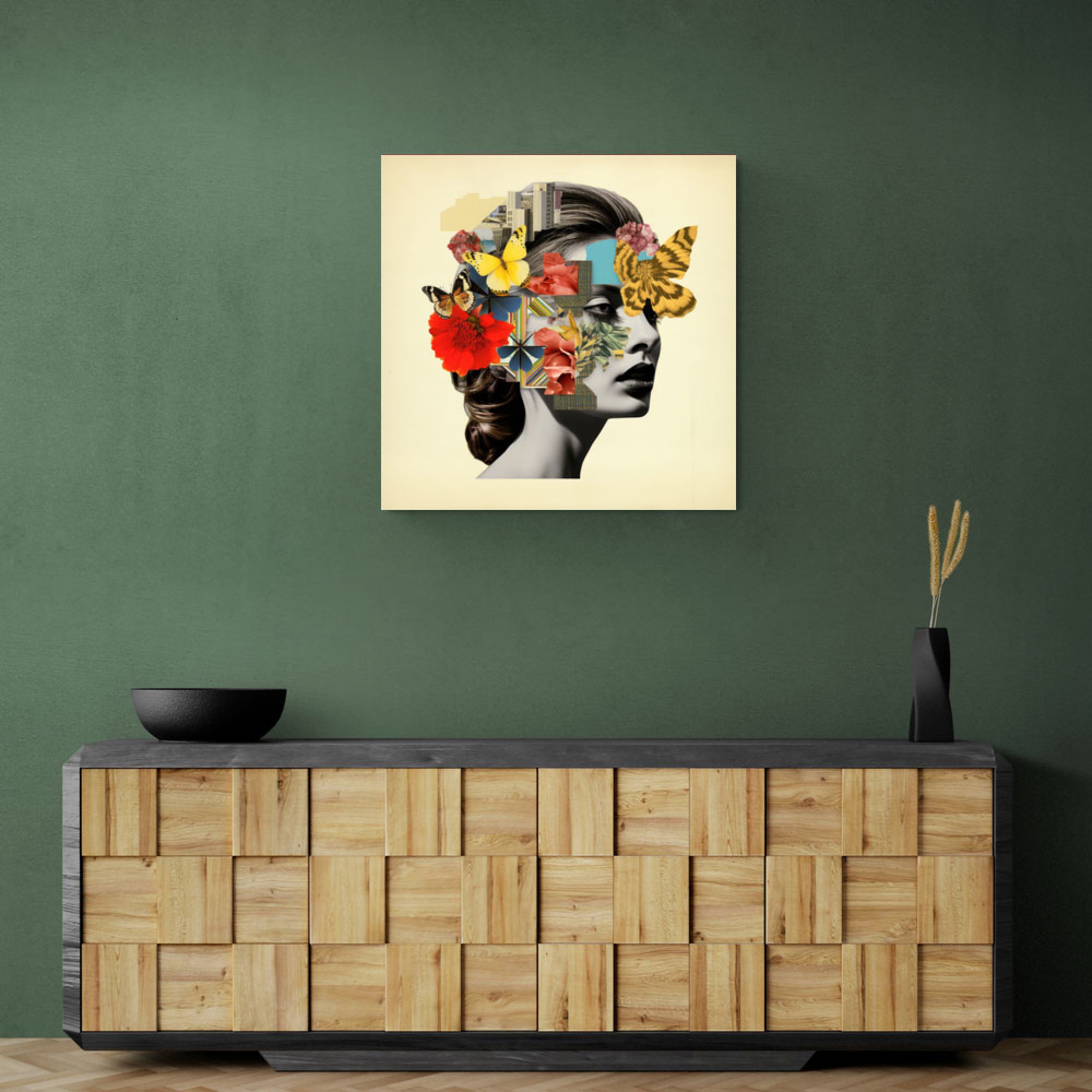 Wall Collage Graphics Butterfly Face Collage Wall Art