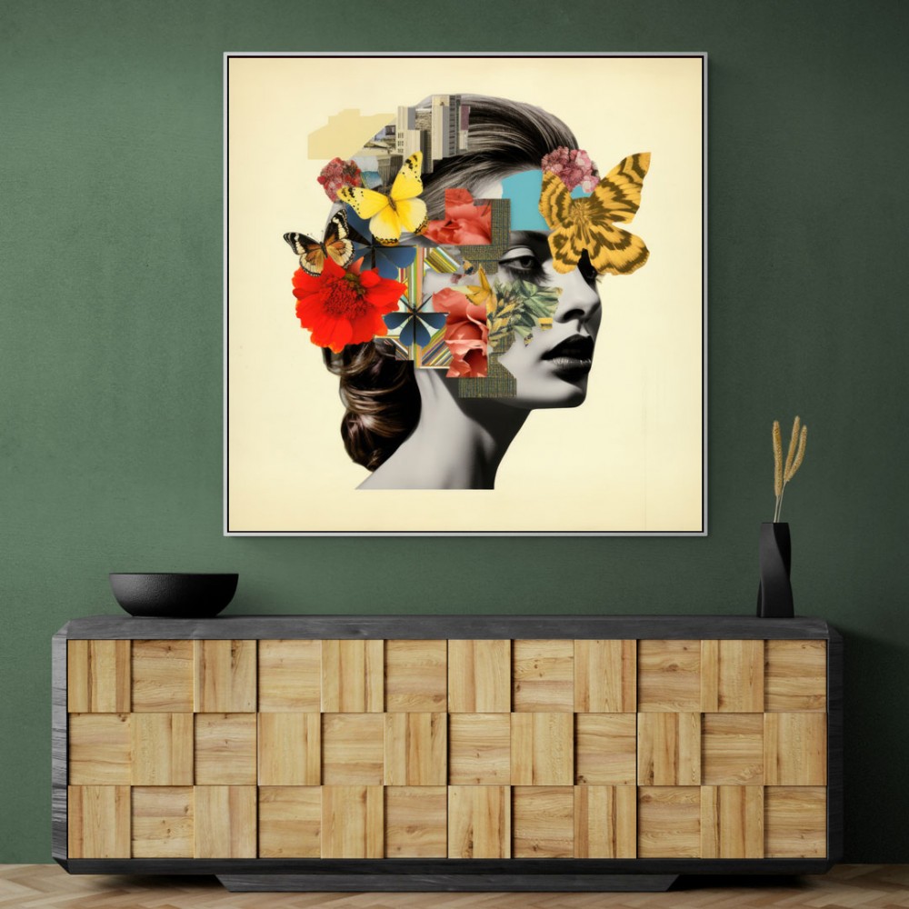 Butterfly Face Collage Wall Art