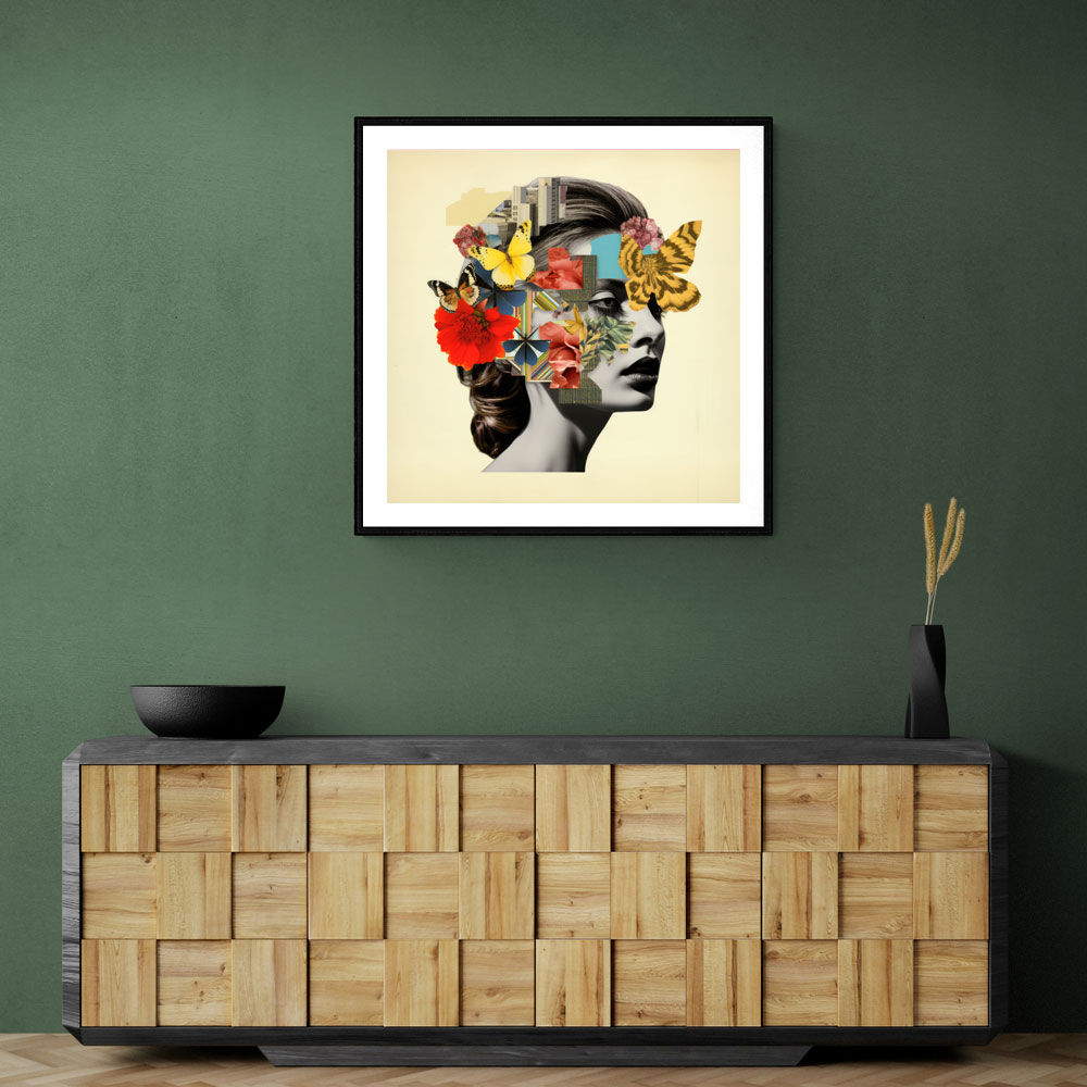 Butterfly Face Collage Wall Art