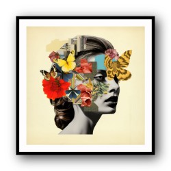 Butterfly Face Collage Wall Art