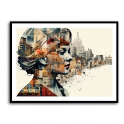 Scenic Watercolour Women 3 Fusion Collage Wall Art