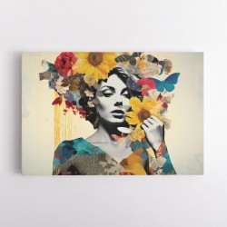 Flowers & Butterfly Women 2 Fusion Collage Wall Art