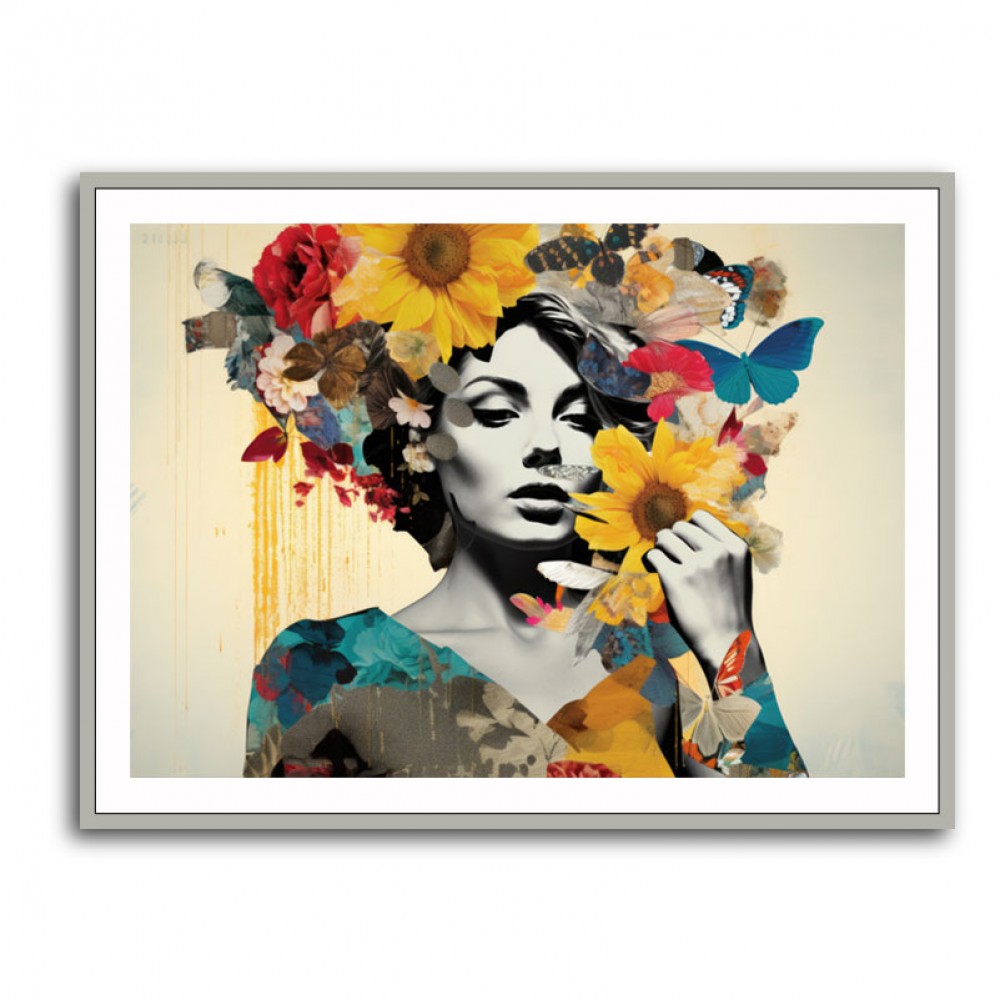 Flowers & Butterfly Women 2 Fusion Collage Wall Art Flowers & Butterfly Women 2 Fusion Collage Wall Art
