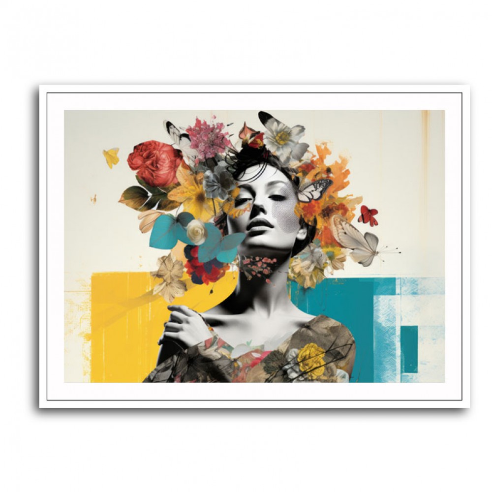 Flowers & Butterfly Women 3 Fusion Collage Wall Art Flowers & Butterfly Women 3 Fusion Collage Wall Art