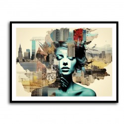 Scenic Watercolour Women 5 Fusion Collage Wall Art