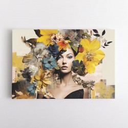 Flowers & Butterfly Women 4 Fusion Collage Wall Art