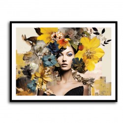 Flowers & Butterfly Women 4 Fusion Collage Wall Art