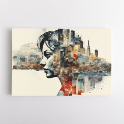 Urban Woman Fusion Collage Wall Art