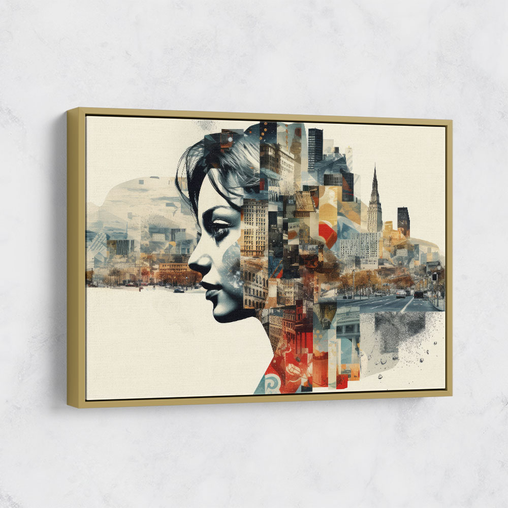 Urban Woman Fusion Collage Wall Art