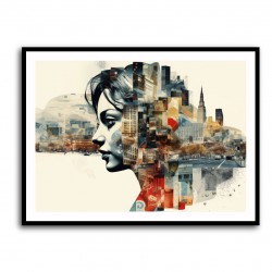 Urban Woman Fusion Collage Wall Art