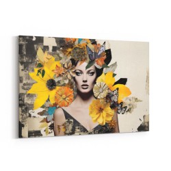 Flowers & Butterfly Women 5 Fusion Collage Wall Art