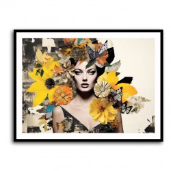 Flowers & Butterfly Women 5 Fusion Collage Wall Art