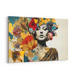 Flowers & Butterfly Women 6 Fusion Collage Wall Art