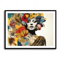 Flowers & Butterfly Women 6 Fusion Collage Wall Art