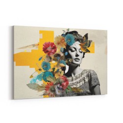 Flowers & Butterfly Women 7 Fusion Collage Wall Art