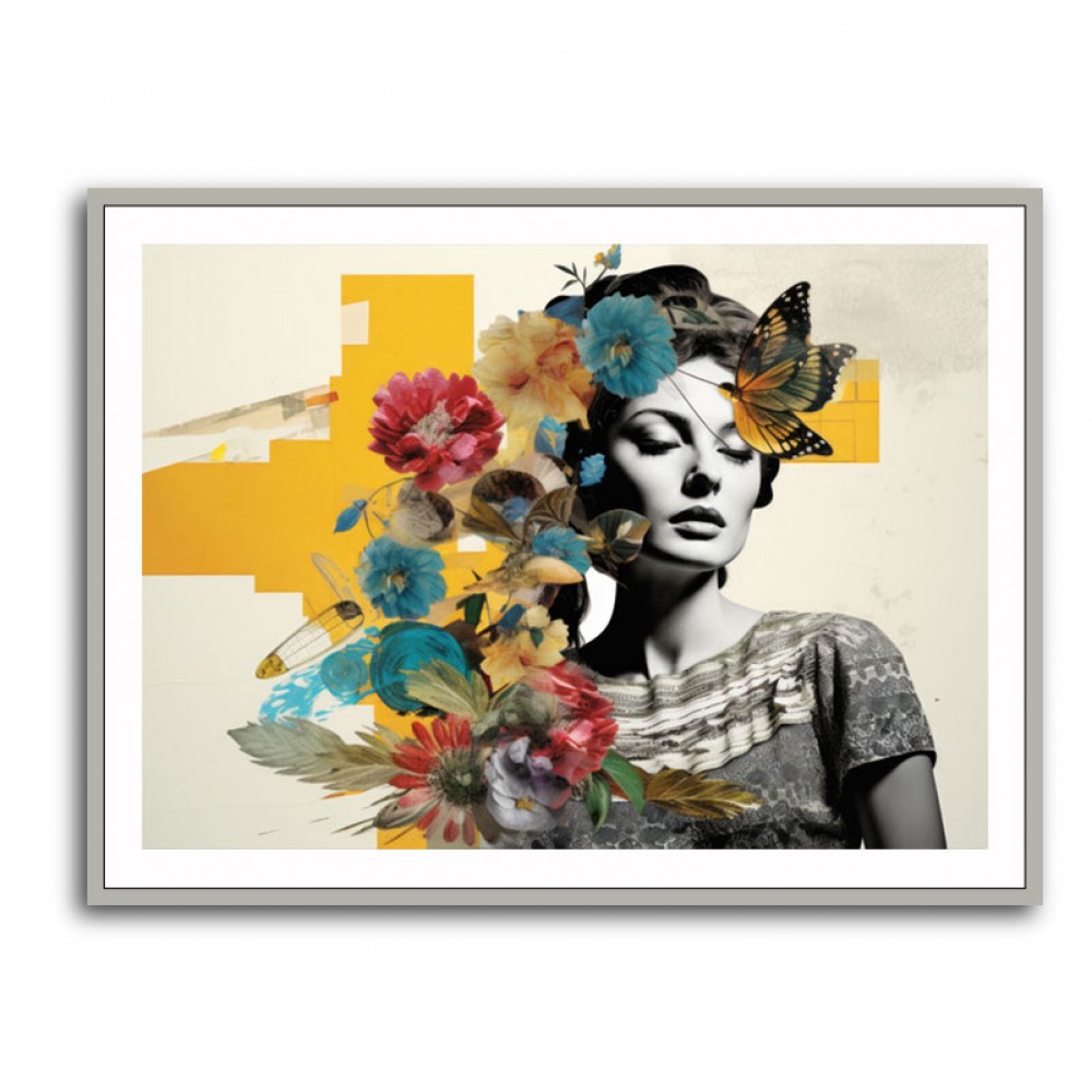 Flowers & Butterfly Women 7 Fusion Collage Wall Art Flowers & Butterfly Women 7 Fusion Collage Wall Art