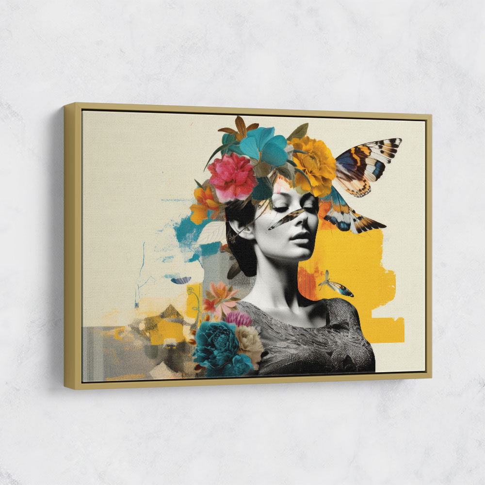 Flowers & Butterfly Women 8 Fusion Collage Wall Art Flowers & Butterfly Women 8 Fusion Collage Wall Art