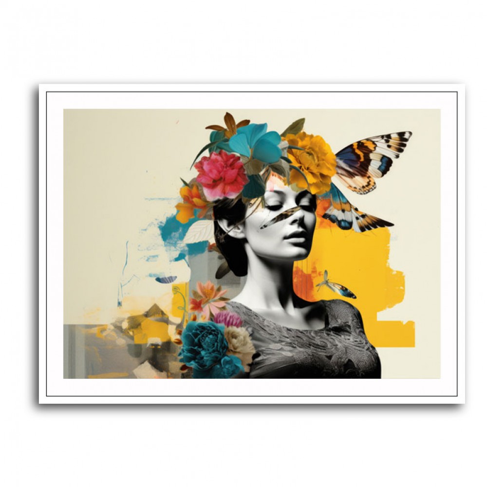 Flowers & Butterfly Women 8 Fusion Collage Wall Art Flowers & Butterfly Women 8 Fusion Collage Wall Art