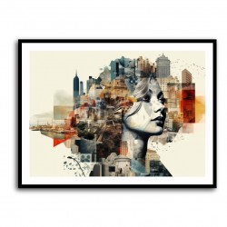 Urban Woman 2 Fusion Collage Wall Art