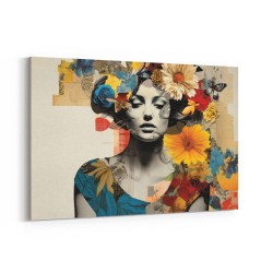 Flowers & Butterfly Women 9 Fusion Collage Wall Art