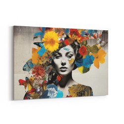 Flowers & Butterfly Women 10 Fusion Collage Wall Art