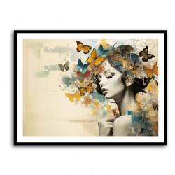 Beauty With Butterfly Crown 6 Collage Wall Art