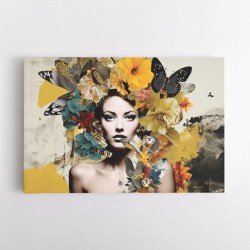 Flowers & Butterfly Women 11 Fusion Collage Wall Art